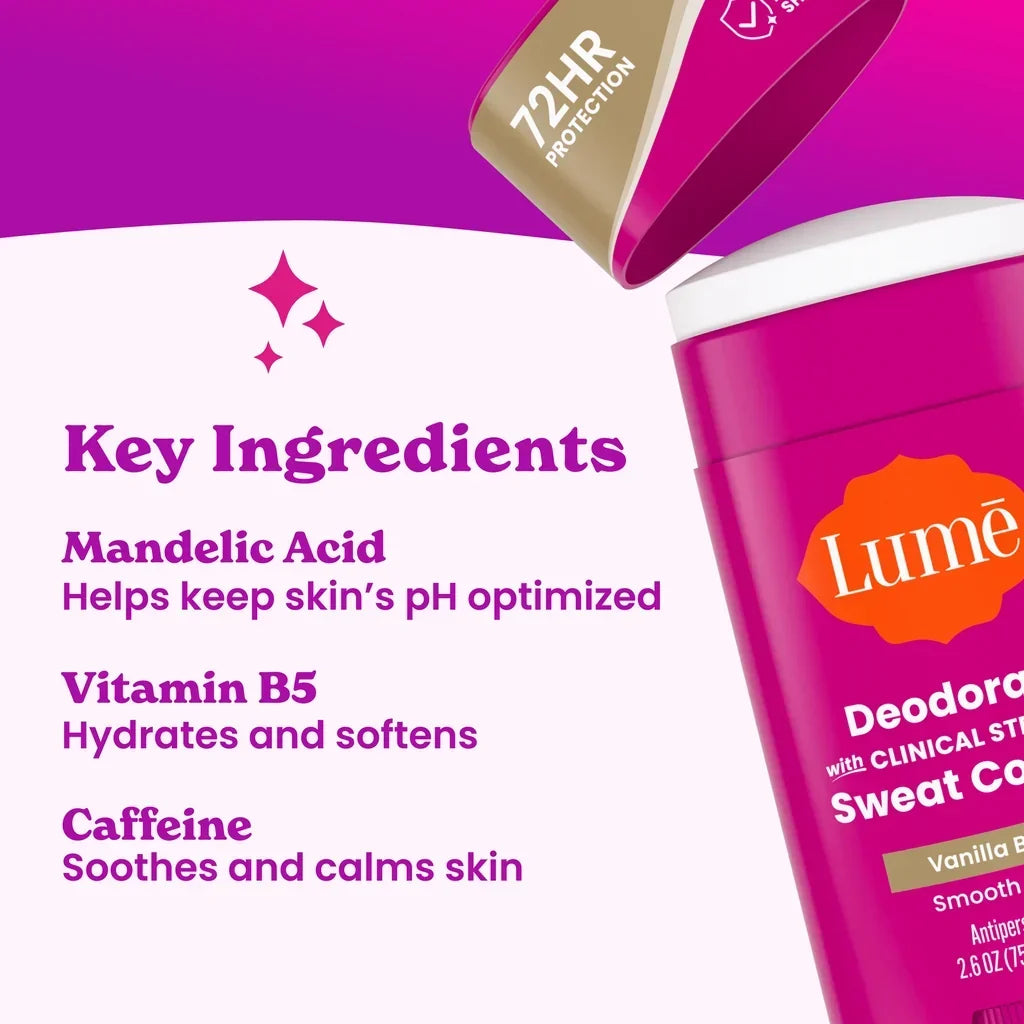 Lume Sweat Control Solid Deodorant Vanilla Bliss